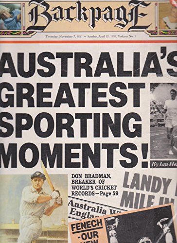 Stock image for Backpage - Australia's Greatest Sporting Moments for sale by Matheson Sports International Limited