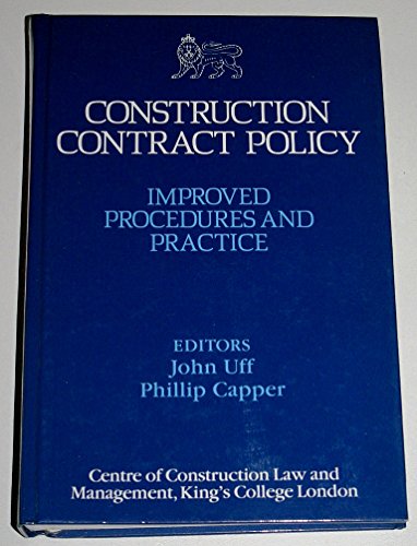 Beispielbild fr Construction Contract Policy: Improved Procedures and Practice zum Verkauf von WorldofBooks