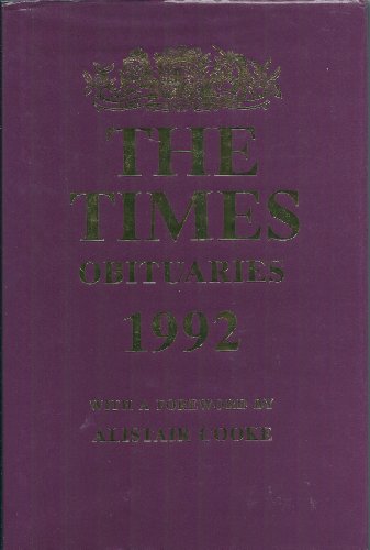 Beispielbild fr Lives Remembered 1992:"Times Obituaries zum Verkauf von AwesomeBooks