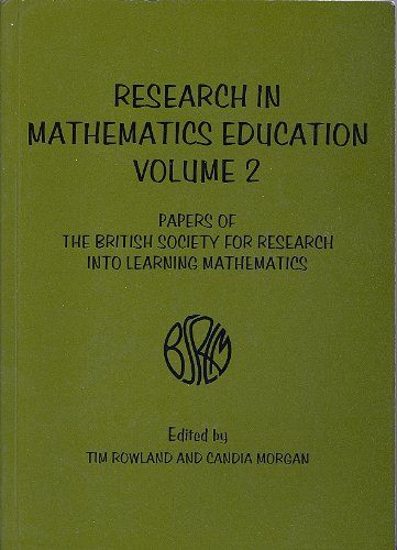 Beispielbild fr Research in Mathematics Education: v. 2: Papers of the British Society for Research into Learning Mathematics zum Verkauf von Phatpocket Limited