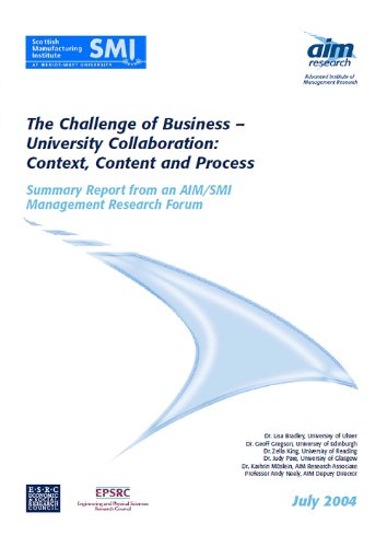 Imagen de archivo de The Challenge of Business ? University Collaboration: Context, Content and Process (Academic White Paper) a la venta por Cambridge Rare Books