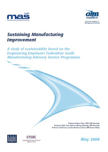 Beispielbild fr Sustaining Manufacturing Improvement (Academic Whi zum Verkauf von Phatpocket Limited