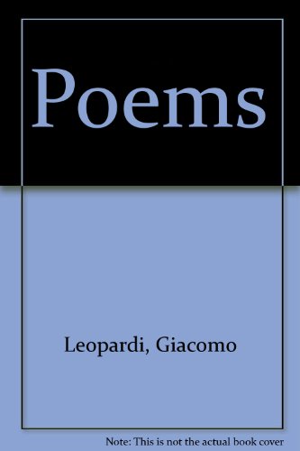 9780955243295: Poems by Giacomo Leopardi (Greville Press pamphlets)