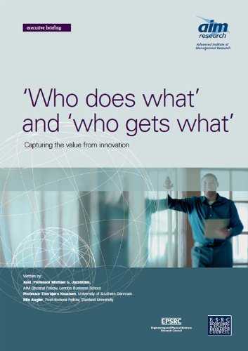Imagen de archivo de Who Does What' and 'Who Gets What': Capturing the Value From Innovation (Executive Briefing) a la venta por Phatpocket Limited