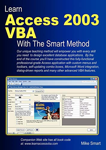 Stock image for Learn Access 2003 VBA with the Smart Method for sale by Better World Books