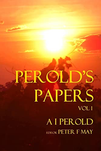 Beispielbild fr Perolds Papers Vol I zum Verkauf von California Books