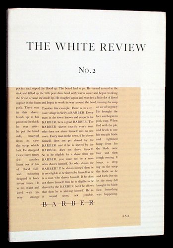 Imagen de archivo de The White Review, No.2 a la venta por ThriftBooks-Dallas