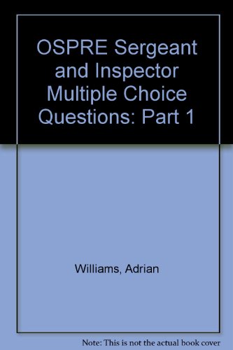 9780957002012: OSPRE Sergeant and Inspector Multiple Choice Questions: Part 1