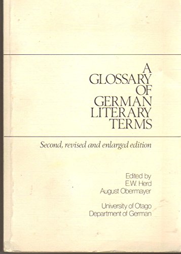 9780959765069: A Glossary of German Literary Terms (Otago German Studies)