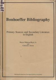 Beispielbild fr Bonhoeffer Bibliography zum Verkauf von dsmbooks