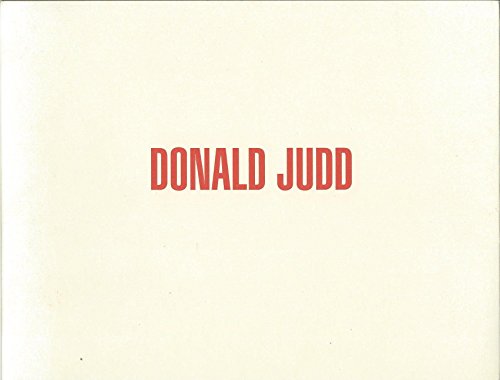 Imagen de archivo de Donald Judd a la venta por ANARTIST