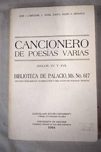 Stock image for Cancionero de poesas varias for sale by Tik Books ME
