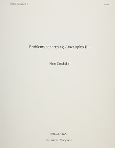 Stock image for Problems concerning Amenophis III for sale by Edmonton Book Store