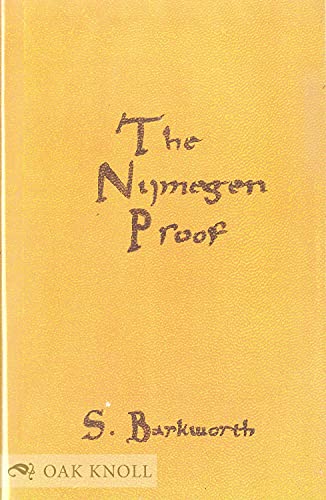 Stock image for Nijmegen Proof: A Romance of Rare Books for sale by Wonder Book