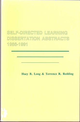 Imagen de archivo de Self-Directed Learning Dissertation Abstracts 1966-1991 a la venta por HPB-Red