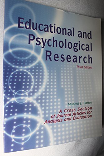 Beispielbild fr Educational and Psychological Research : A Cross-Section of Journal Articles for Analysis and Evaluation zum Verkauf von Better World Books