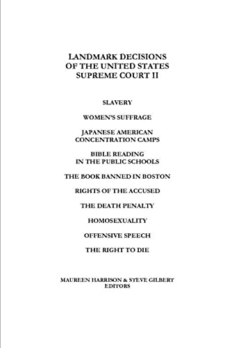 Beispielbild fr Landmark Decisions of the United States Supreme Court II zum Verkauf von Better World Books