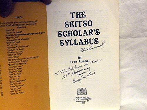 Stock image for The skitso scholar's syllabus for sale by Blindpig Books