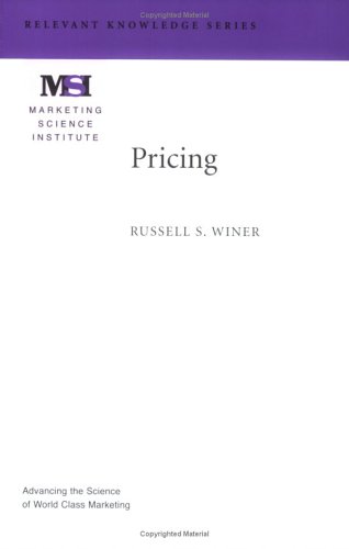 Beispielbild fr Pricing (Marketing Science Institute (MSI) Relevant Knowledge Series) zum Verkauf von More Than Words