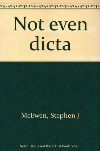 9780966162950: Not even dicta