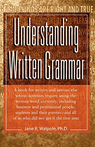 Beispielbild fr Understanding Written Grammar zum Verkauf von Wonder Book