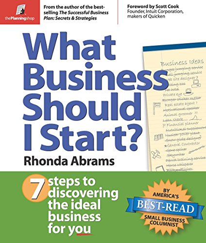 Imagen de archivo de What Business Should I Start?: 7 Steps to Discovering the Ideal Business for You a la venta por SecondSale