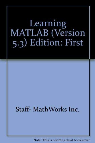 Stock image for Learning MATLAB (Version 5.3) for sale by HPB-Red