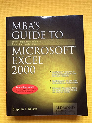 Beispielbild fr Mba's Guide to Microsoft Excel 2000: The Essential Excel Reference for Business Professionals zum Verkauf von HPB-Red