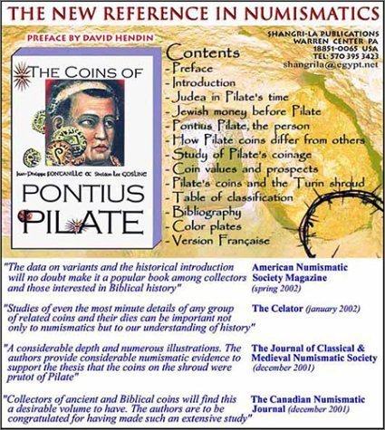 The Coins of Pontius Pilate (Marco Polo Monographs series) (9780967720142) by Phillpefontallie, Jean; Gosline, Sheldon Lee; Gosline, Sheldon; Fontanille, Jean-Philippe