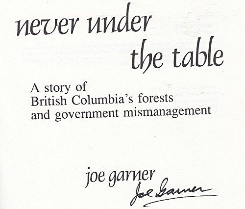 Beispielbild fr Never Under the Table a Story of British Columbia's Forests and Government Mismanagement zum Verkauf von HPB-Ruby