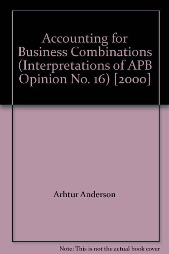 Beispielbild fr Accounting for Business Combinations (Interpretations of APB Opinion No. 16) [2000] zum Verkauf von Wonder Book