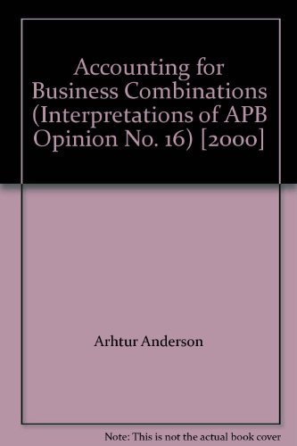 Stock image for Accounting for Business Combinations (Interpretations of APB Opinion No. 16) [2000] for sale by Wonder Book