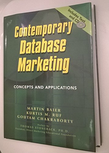 Beispielbild fr Contemporary Database Marketing: Concepts and Applications zum Verkauf von HPB-Emerald