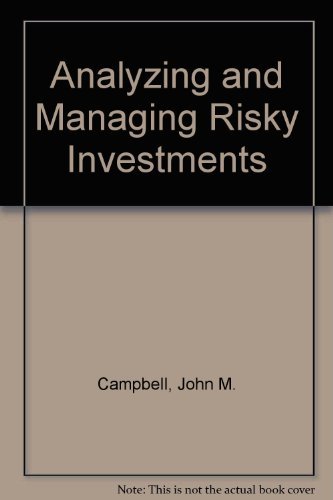 Stock image for Analyzing and Managing Risky Investments for sale by HPB-Red