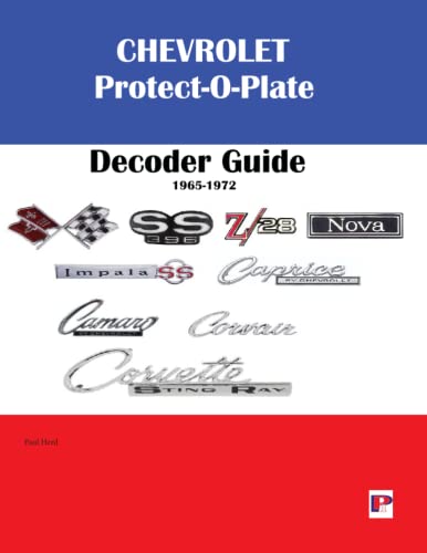 Stock image for GM Protect-O-PLate Decoder Guide 1965-1972 Chevrolet for sale by GF Books, Inc.