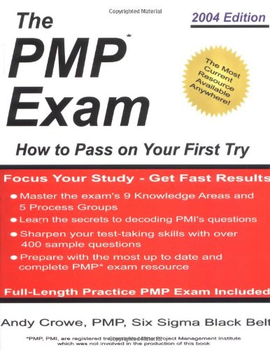 Beispielbild fr The PMP Exam : How to Pass on Your First Try zum Verkauf von Better World Books