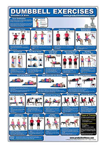 9780973941135: Laminated Dumbbell Exercise Poster/Chart - Shoulders and Arms - Created by Fitness Experts with University Degrees in Exercise Physiology etc. - ... - Fitness Poster - Dumbbell Workout Chart