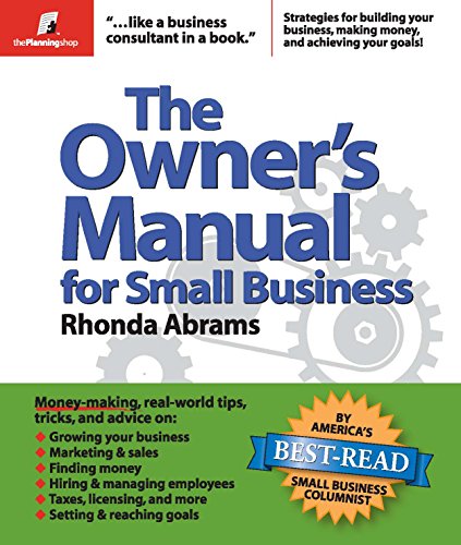 Imagen de archivo de The Owner's Manual for Small Business a la venta por Wonder Book