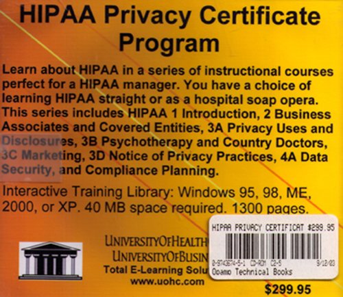 HIPAA Privacy Certificate Program (9780974367453) by Farb, Daniel