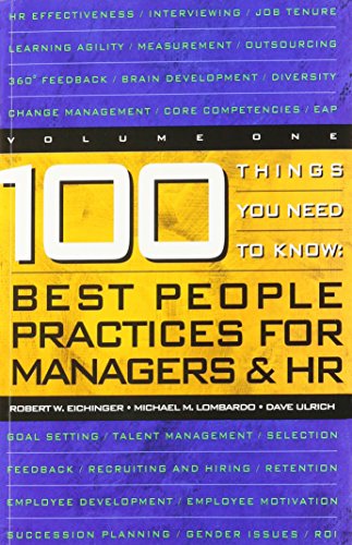 Stock image for 100 Things You Need to Know : Best Practices for Managers and HR for sale by SecondSale