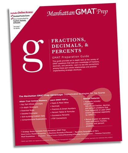 Imagen de archivo de Fractions, Decimals, & Percents Gmat Preparation Guide (Manhattan Gmat Prep) a la venta por HPB-Red