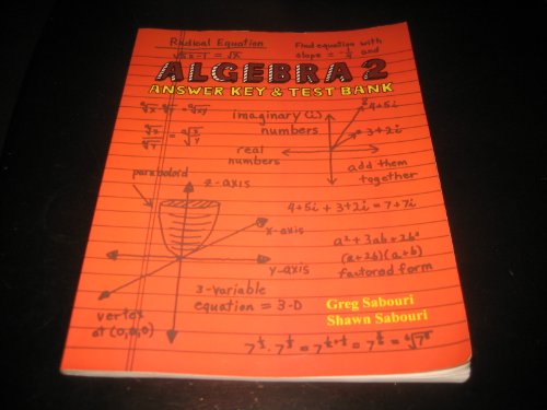 Imagen de archivo de Algebra 2: Answer Key & Test Bank a la venta por BooksRun