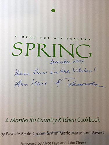 9780974960319: A Menu for All Seasons: Spring- A Montecito Country Kitchen Cookbook
