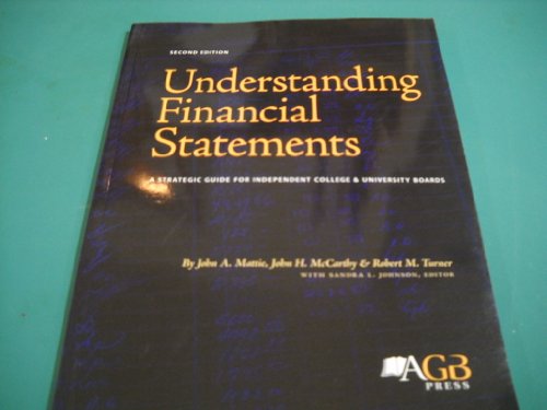 Beispielbild fr Understanding Financial Statements: A Strategic Guide for Independent Colleges & University Boards zum Verkauf von -OnTimeBooks-