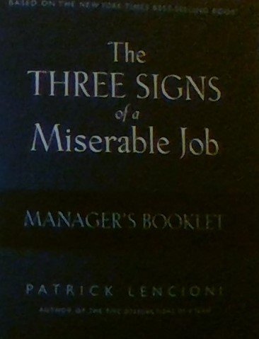 9780976309031: Manager's Booklet (The Three Signs of a Miserable Job)