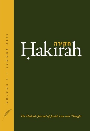 Stock image for Hakirah: The Flatbush Journal of Jewish Law and Thought (Volume 3) for sale by Revaluation Books
