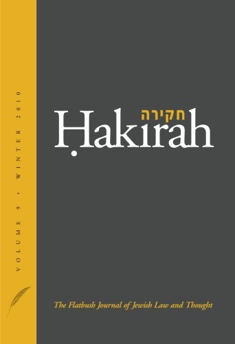 Beispielbild fr Hakirah: The Flatbush Journal of Jewish Law and Thought (Volume 9) zum Verkauf von Revaluation Books