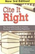 9780977195718: Cite It Right: The SourceAid Guide to Citation, Research, and Avoiding Plagiarism