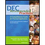 Beispielbild fr DEC Recommended Practices : A Comprehensive Guide for Practical Application in Early Intervention/Early Childhood Special Education zum Verkauf von Better World Books: West