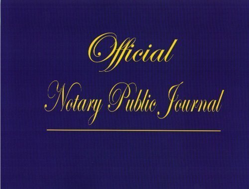 9780977392421: Official Notary Public Journal